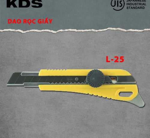 Dao rọc giấy có móc 18mm KDS L-25 ( khóa xoay)